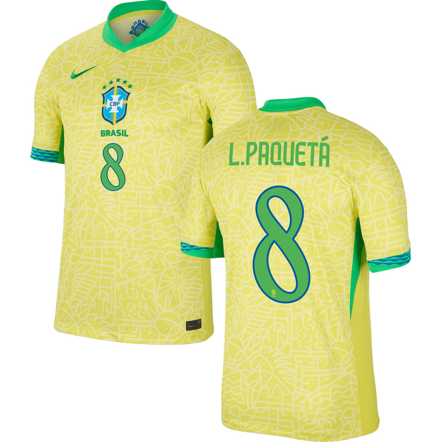 Brazil Home Stadium Jersey 2024 Adults COPA AMERICA-Footzilla