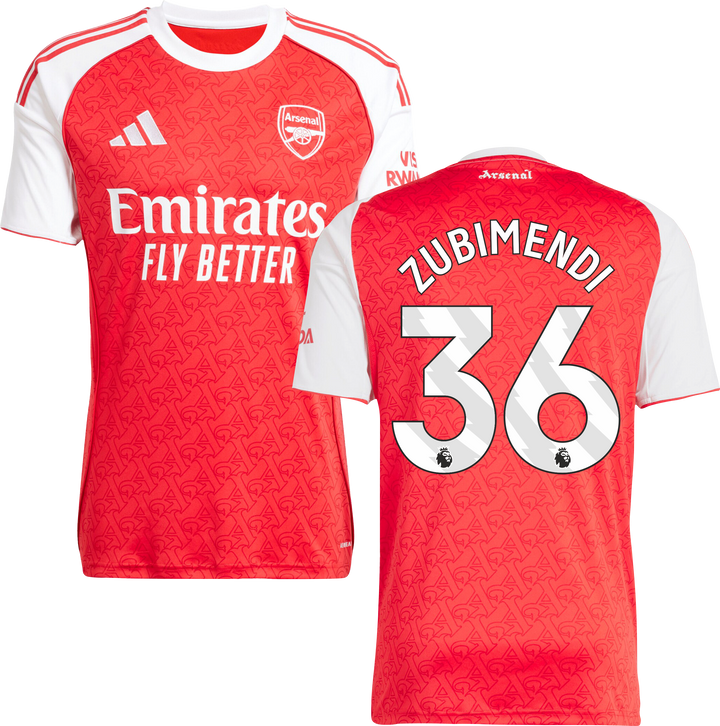 Arsenal Home Jersey #36 ZUBIMENDI 2025/26 Adults
