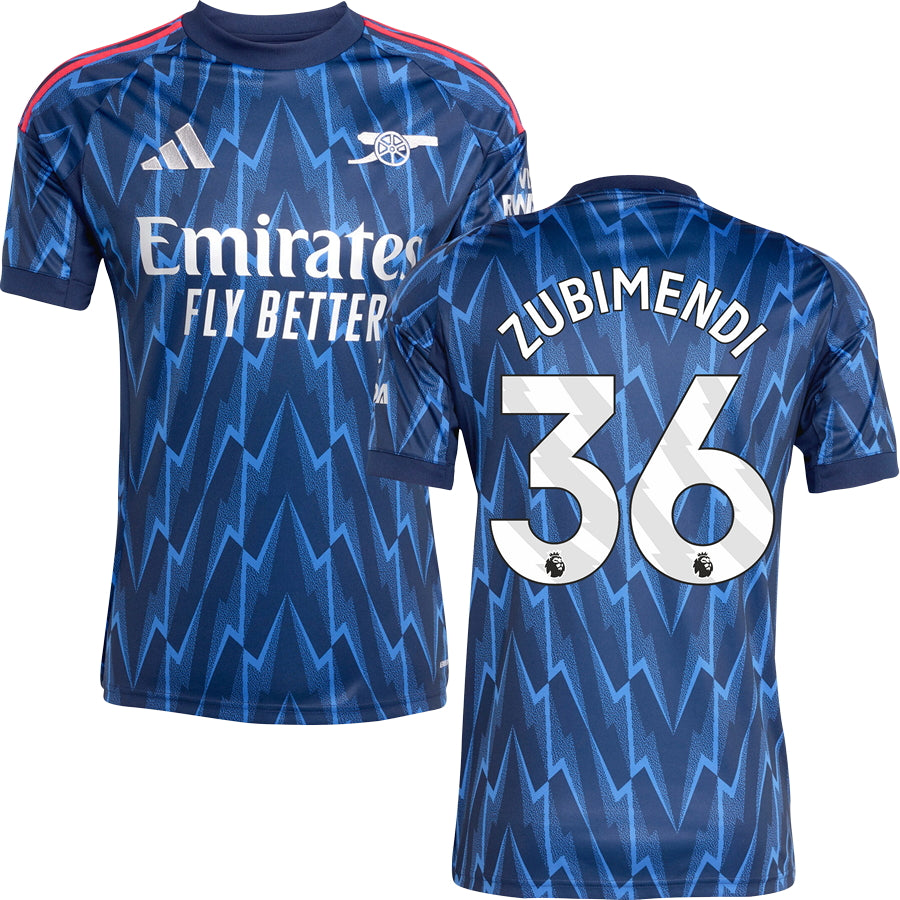 Arsenal Away Jersey #36 ZUBIMENDI 2025/26 Adults