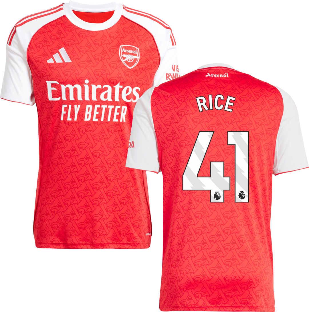 Arsenal Home Jersey #41 RICE 2025/26 Adults