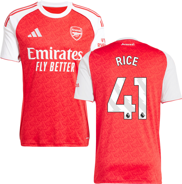 Arsenal Home Jersey #41 RICE 2025/26 Adults