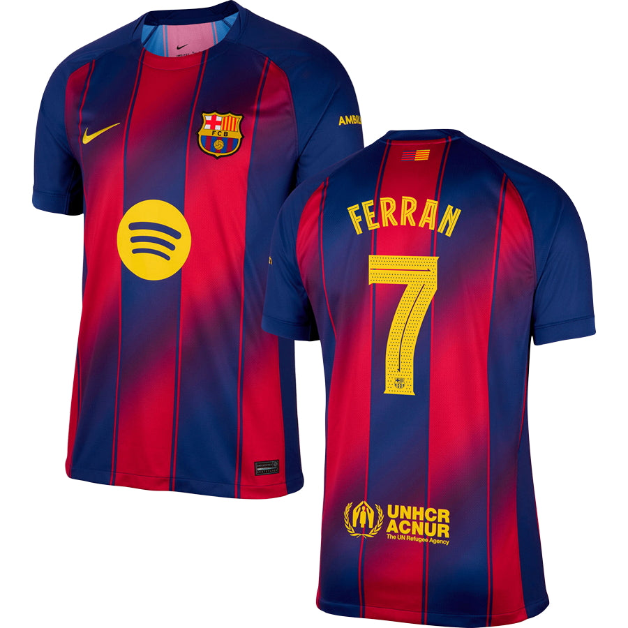 Barcelona FC Home #7 FERRAN Jersey 2025/26 Adults