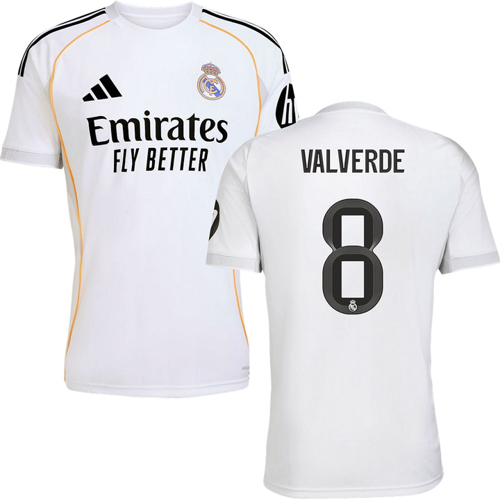 Real Madrid CF Home #8 VALVERDE Jersey 2025/26 Adults