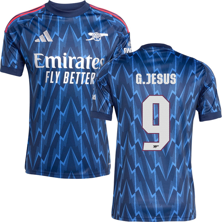 Arsenal Away Jersey #9 G.JESUS 2025/26 Adults
