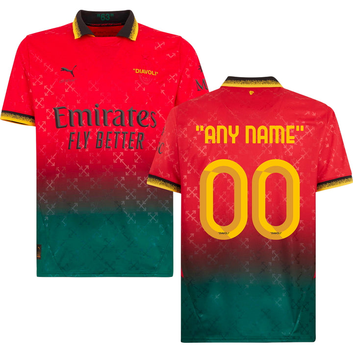 Milan AC х OFF-WHITE Red Replica Jersey 2025 Adults