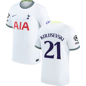 Nike Tottenham Hotspur Home Stadium Shirt 2022-2023 with Kulusevski 21 Printing